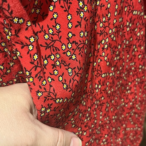 Free People Floral Clara Tie Front Faux Wrap Tunic - Picture 6 of 11